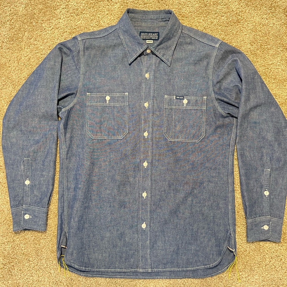 Iron Heart 10oz Selvedge Chambray Work Shirt - Blue
IHSH-21-BLU